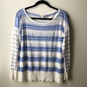 ESPIRIT WHITE & BLUE STRIPED LONG SLEEVE